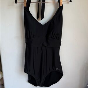 Speedo Black One-Piece Halter Swim Suit